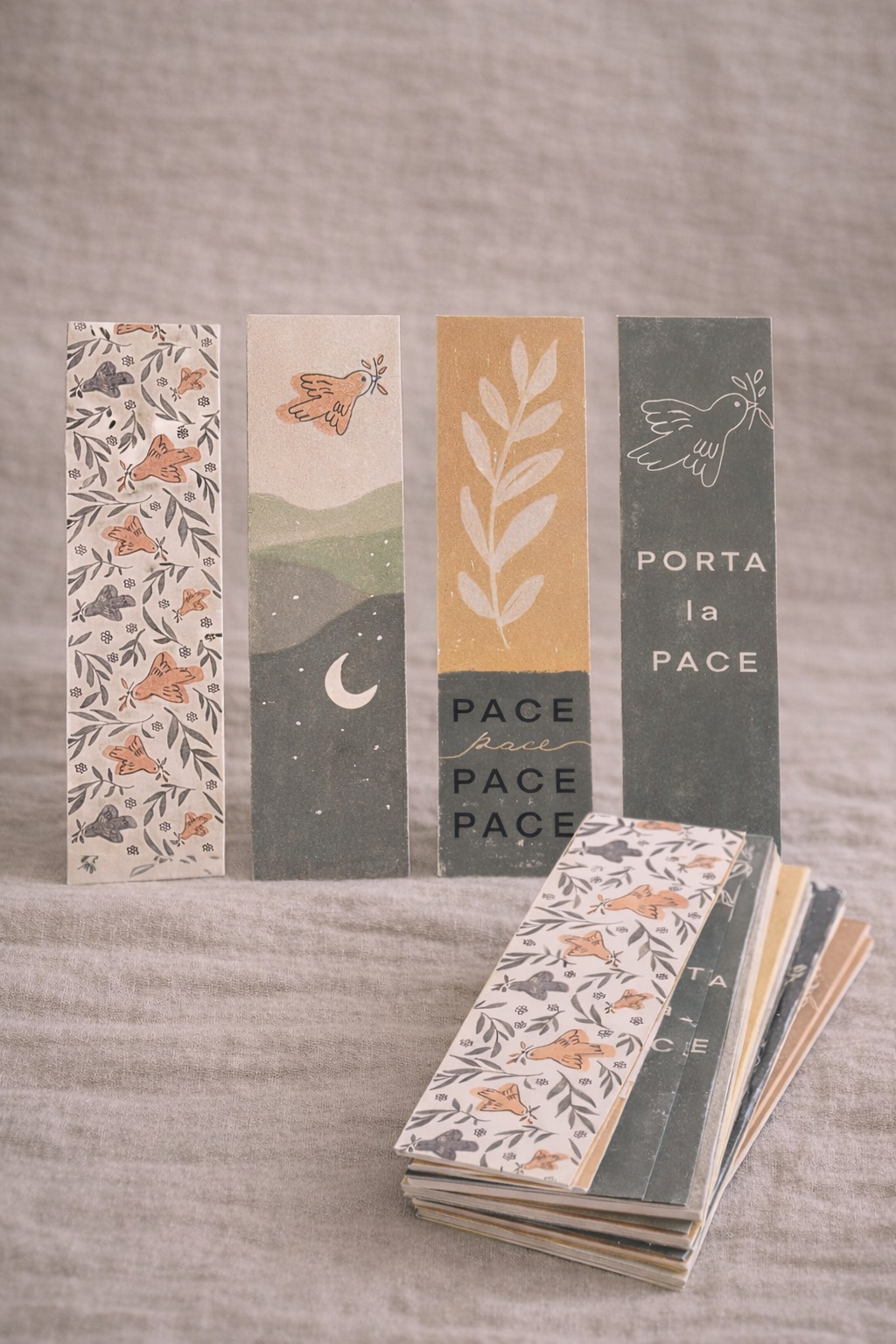 SEGNALIBRI artigianali Pace set da 4 pz.